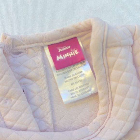 12 months girl, Disney Minnie Mouse pink sweater with green bow flower print - Picture 2 of 3